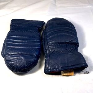 Dorsons Sports Vintage Blue Leather Insulated Snow Ski Winter Mittens